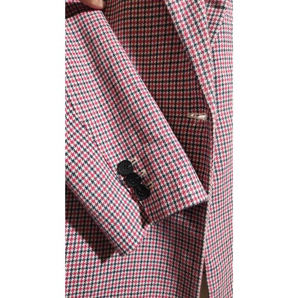 Talbots Double Breasted Houndstooth Blazer Jacket Woman's 12 Career Professional - Picture 9 of 14